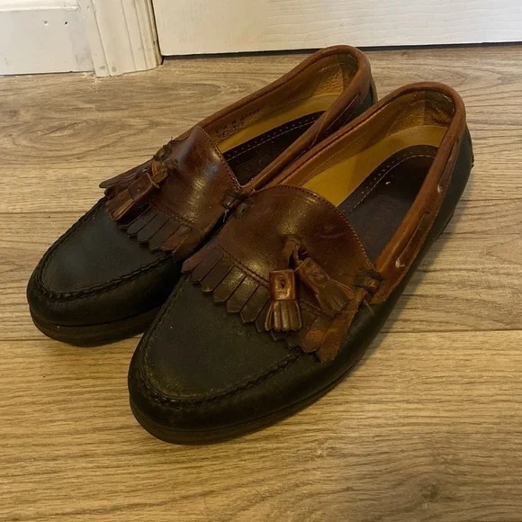 Sebago Black and Brown Tassel Loafers